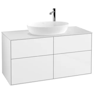 Villeroy und Boch Finion Waschtischunterschrank F91100GF 120x60,3cm, Abdeckplatte white matt, Glossy white lacquer