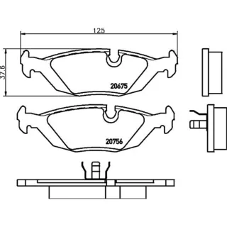 Hella Bremsbel?ge hinten BMW 3er 5er 6er 7er