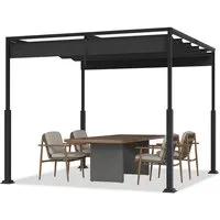 FIVMEN Pergola Gartenpavillon mit Schiebedach Terrassendachung aus Metall