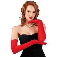 Boland Kostüm Opernhandschuhe rot, Elegante lange rote Handschuhe