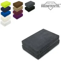 EXKLUSIV HEIMTEXTIL Spannbettlaken Doppelpack Frottee Spannbettlaken Premium, Frottee, Gummizug: rundum, (2 Stück), mit Rundumgummizug