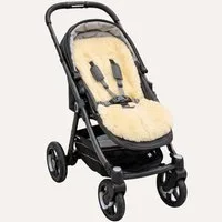 naturasan Kinderwagen-Sitzauflage Lammfell Einlage, Kinderwagen und Babyschale, leicht tailliert, Naturprodukt aus echtem Lammfell in medizinische Gerbung.