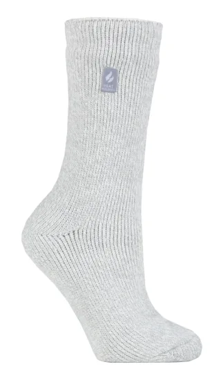 Wärmehalter - Damen Thermosocken für den Winter | Outdoor & Indoor Socken | Kuschelig & Flauschig | Geschenke für Frauen - Silbergrau (Wien)