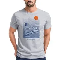 Neverless Print-Shirt Herren T-Shirt Surfshirt mit Wellenlinien, Sonne & Surfer Motiv – mit Print