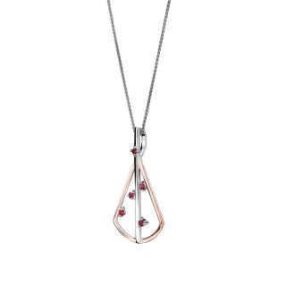 Orphelia 'Sacha' Damen-Kette mit Anhänger aus 925er Sterlingsilber, Silber/Rosé, ZH-7496