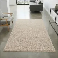 Carpetia Teppich Moderner Hochflor Teppich Creme Beige weich stilvolles Design, rechteckig, Höhe: 30 mm