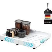 bremermann Teleskopauszug mit Einlegeboden, ausziehbar, Breite von 31-51 cm, weiß