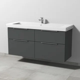 Sanipa 3way Waschtischunterbau zu Villeroy & Boch Subway 2.0 Waschtisch mit 4 Auszügen, Anthrazit-Ma UM61622
