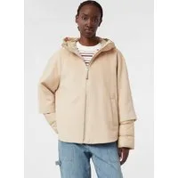 comma Funktionsjacke Outdoor-Jacke Cape-Jacke aus Wollmix mit Stepp-Details
