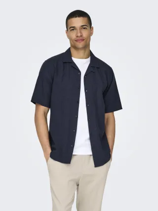ONLY&SONS - ONSCAIDEN LIFE SS SOL RES LINENBLENDNOOS night sky - Gr. - L