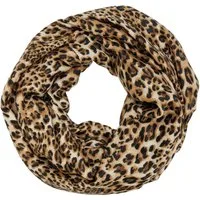Caspar Loop Leichter Damen Schal weiches Halstuch Leo Muster Animal Print - SC546, samtig weich aus hochwertigem Material für ein angenemes Tragegefühl
