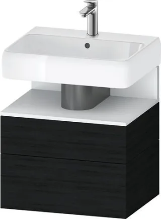 Duravit Qatego Waschtischunterbau wandhängend Eiche Schwarz Matt 590x470x590 mm - QA4393018160000 QA4393018160000