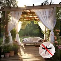BTTO V&G Insektenschutz-Vorhang Moskitonetz Insektenschutz Pavillon Fliegennetz Fliegengitter, DIY, (2-St), Taschenstange,Outdoor-Vorhang,Insektenschutz-Vorhang,Terrassennetz