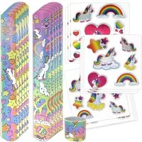 AMLI Armband Einhorn Schnapparmband Sticker Set, Knickarmbänder und Aufkleber Unicorn 10er Set