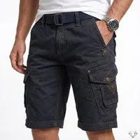 Geographical Norway Cargoshorts kurze Hose aus Baumwolle, Sommer-Bermuda (1-tlg) Herrenshorts mit Gürtel Größe S bis 5XL