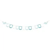 partydeco Girlande, Fotogirlande Banner aus Papier Wal 15x300cm blau gold