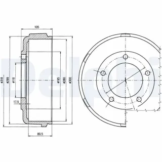 Delphi BREMSTROMMEL Ford Transit 2,0 2,3 2,4 BF478