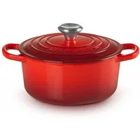 LE CREUSET Bräter Signature Gusseisen-Bräter, Gusseisen, Rund, Ø 18 cm, 1,8 l, 2,57 kg, Kirschrot, 21177180602430