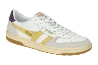 Gola CLB336AY HAWK Damen Sneaker wei?/pollen/plum, Glattleder Mesh Textil Fu?...