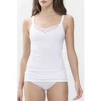 Mey Trägertop Mey Damen Top Serie 2000 Uni Unterhemd Tank (1-tlg) Top mit femininer Spitze, Viskose-Mix, Satin-Glanz, V-Neck