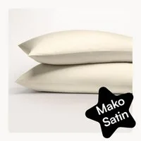 Seralino Kissenbezüge Mako Satin Kissenbezug (100% Bio Baumwolle) weich, hautfreundlich, (2 Stück), Fairtrade/ GOTS zertifizierte uni Kissenhülle mit Reißverschluss
