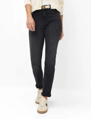 Brax Damen Five-Pocket-Hose Style MARY USED BLACK BLACK, denim dunkelgrau, Gr. 50K