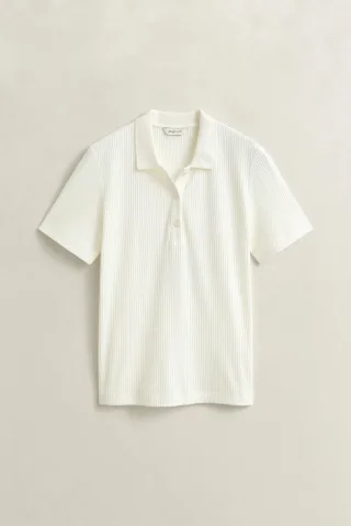 GANT - Geripptes Poloshirt eggshell - Gr. - L
