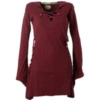 Vishes Zipfelkleid Elfenkleid mit Zipfelkapuze Bändern zum Schnüren Ethno, Hoody, Gothik Style