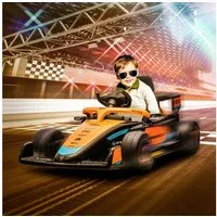 AIYAPLAY Elektro-Kinderauto 12V Kinderfahrzeug mit 2,4G-Fernbedienung, Elektrofahrzeug, Belastbarkeit 30 kg, (1-tlg), für 3-5 Jahre Kinder, Orange