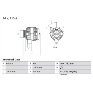 Bosch Lichtmaschine 115A Mercedes E-Klasse W210