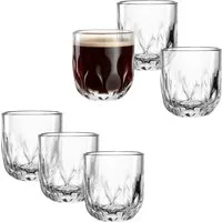 LEONARDO Gläser-Set Kaffee-Glas GOCCE, 220 ml, 6er-Set, 6-tlg., Glas, 3. Variante, mit Tropfenrelief