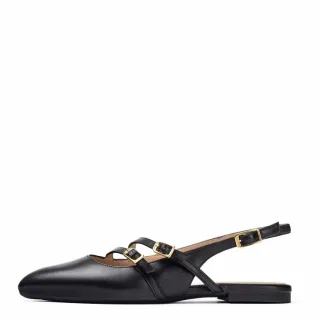 unisa - Flache Slingbacks mit Schnalle schwarz - Gr. - 38