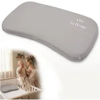 SEI Design Babykissen Baby Memory-Foam Kopfkissen – 44x25x3 cm – mit Kopfmulde, kühlender, mit Kopfmulde, flache Form, atmungsaktiv
