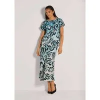 MADELEINE Langarmbluse Moderne ärmellose Bluse Floral-Print, Rundhals, Strassdetails, kurze Ärmel