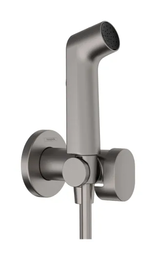 Hansgrohe Handbrause Bidette S f.Kaltwasser m. Schlauch 1250mm und Porter brushed black chrome , 2 29230340
