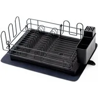 PROREGAL® Trockenständer Abtropfgestell Geschirr 15x42x31cm Stahl inkl. Besteckhalter, Hochwertiger Abtropfständer für Geschirr Abtropfgestell aus Stahl