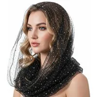 Zaewry Kopftuch Modisches Damen-Kopftuch/Haarband, quadratisches Strass-Seidentuch, Damenschal/Schultertuch, elegantes Halstuch/Kopftuchmütze