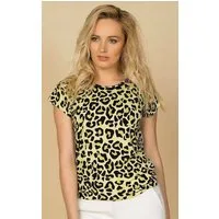 Passioni T-Shirt mit Leoparden-Print und Rundhalsausschnitt