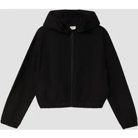 s.Oliver Sweatjacke Sweatshirt Jacke Interlock-Kapuzenjacke im Boxy Fit