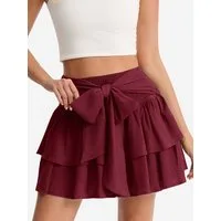 Imily Bela Skort Damen Doppellagiger Tortenrock (Packung, 1-tlg., 1per-Pack) in Unifarbe
