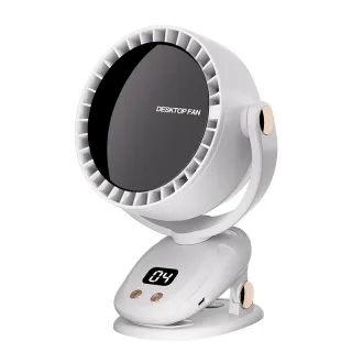 Tevorex Portable Rechargeable Desktop Fan 6 Gears Wind Adjustable 180° Multi Angle Airflow Ultra Quiet Operation Long Ba