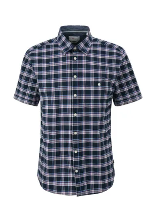 s.Oliver Red Label - Kurzarmhemd mit Karomuster blau - Gr. - S