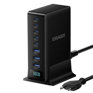 [GaN Tech] ESSAGER NCC-888 380W 8-Port USB PD Charger 3USB-A+5USB-C PD3.0/2.0 QC4.0/3.0/2.0 AFC FCP SCP DCP PPS Apple2.4