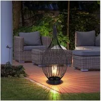 GLOBO LIGHTING LED Solarleuchte, LED-Leuchtmittel fest verbaut, Warmweiß, Solarleuchte Stehlampe Beistellleuchte Außenleuchte