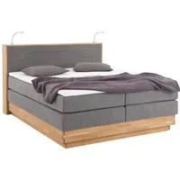 Home affaire Boxspringbett Cavan, Eiche, inkl. Bettkasten & Topper, verschiedene Härtegrade (auch H4)