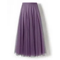 DEBAIJIA Meshrock Meshrock Damen Maxirock Sommer Elegant Lange Röcke Kleid Hohe Taille