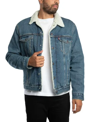 Levi's Typ 3 Sherpa Trucker Jacke, Blau