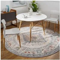 Livabliss Teppich Teppich CASABLANCA rund, rund, Höhe: 13 mm, Vintage Orientteppich, Kurzflor Boho Wohnzimmerteppich, Läufer