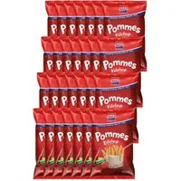 XOX Knabberei, XOX Pommes Snack mit Ketchup Geschmack knusprig tomatig 25g 24er Pack