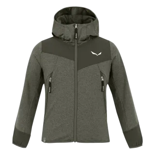 SALEWA - Agner Melange Polarlite Full Zip Kinder Kapuzenjacke - Grün (Gr.140)